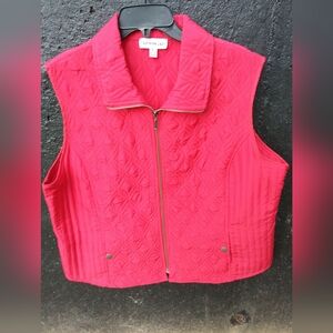 Southern Lady Red Quilted Vest Size XL